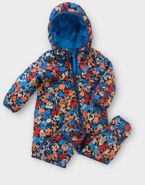 REI Co-op 650 Down Bunting Infants 6-12 Months Blue Forest Friends Print